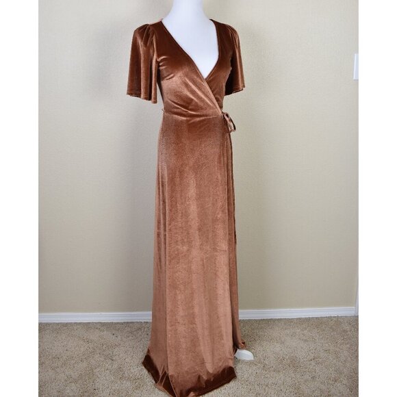 Baltic Born Meghan Wrap Velvet SPICE Maxi Dress NEW XS - Picture 6 of 8